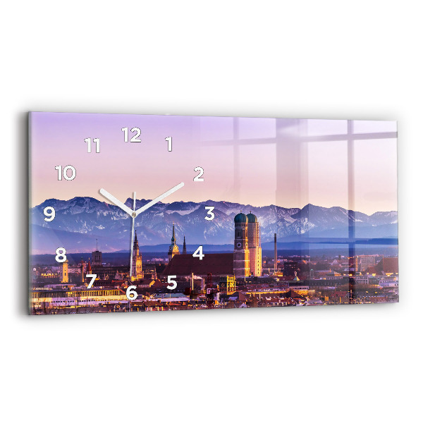 Horizontal wall clock German Alps Munich