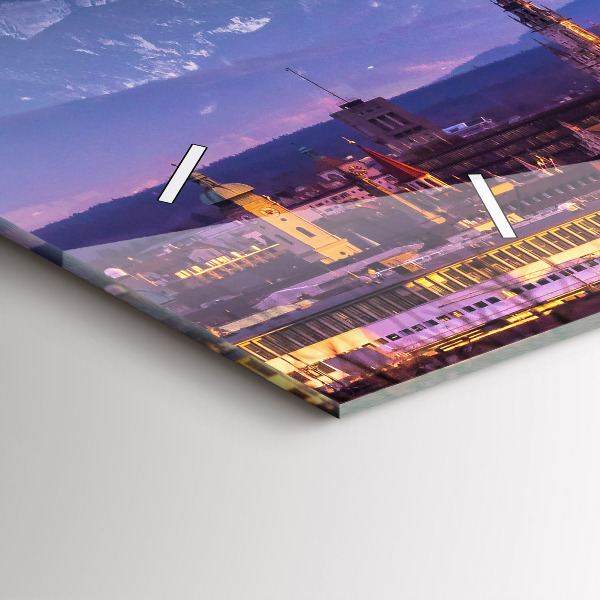 Horizontal wall clock German Alps Munich