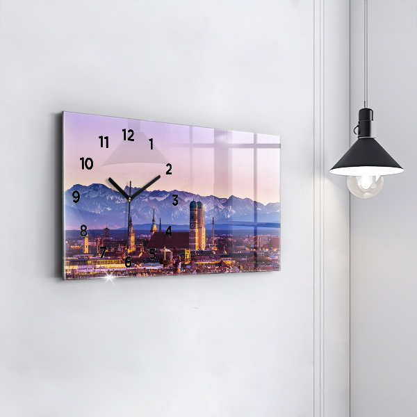 Horizontal wall clock German Alps Munich