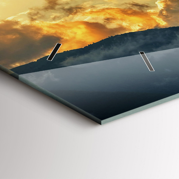 Horizontal wall clock Balloon flight in the clouds