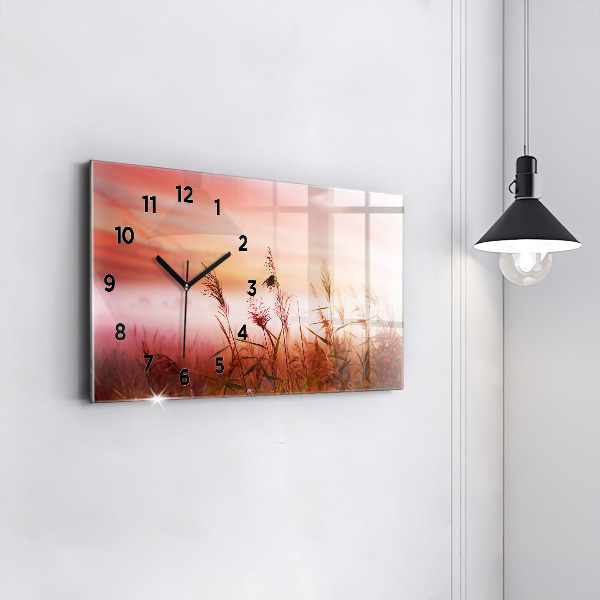 Horizontal wall clock Foggy morning