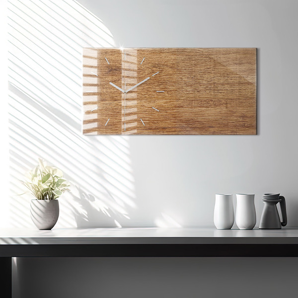 Horizontal wall clock Light wood
