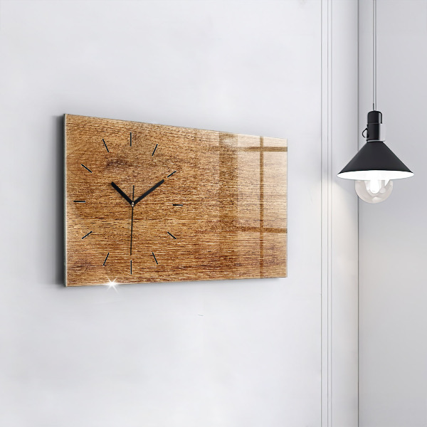 Horizontal wall clock Light wood