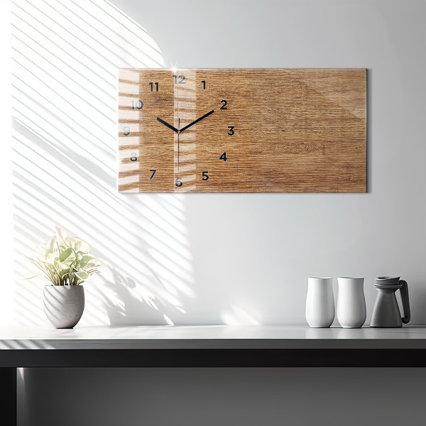 Horizontal wall clock Light wood