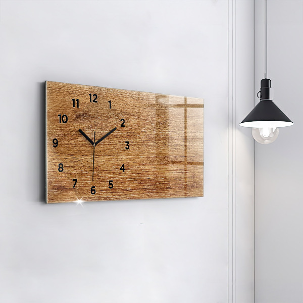 Horizontal wall clock Light wood