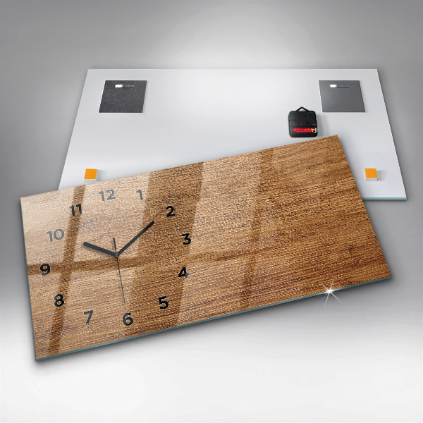 Horizontal wall clock Light wood