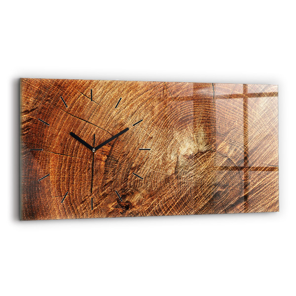 Horizontal wall clock Old tree stump