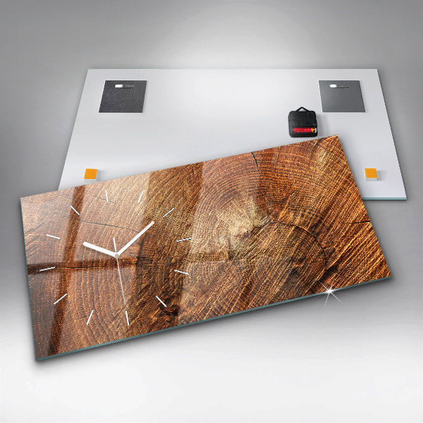 Horizontal wall clock Old tree stump