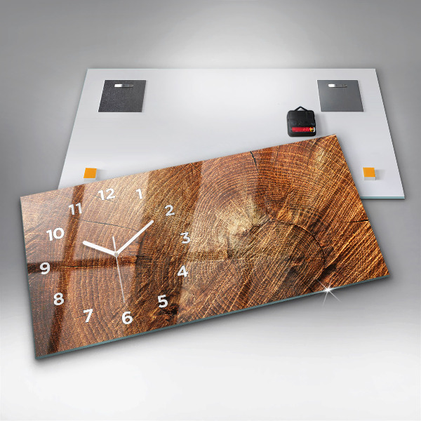Horizontal wall clock Old tree stump