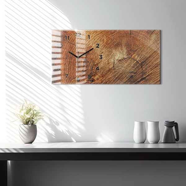 Horizontal wall clock Old tree stump