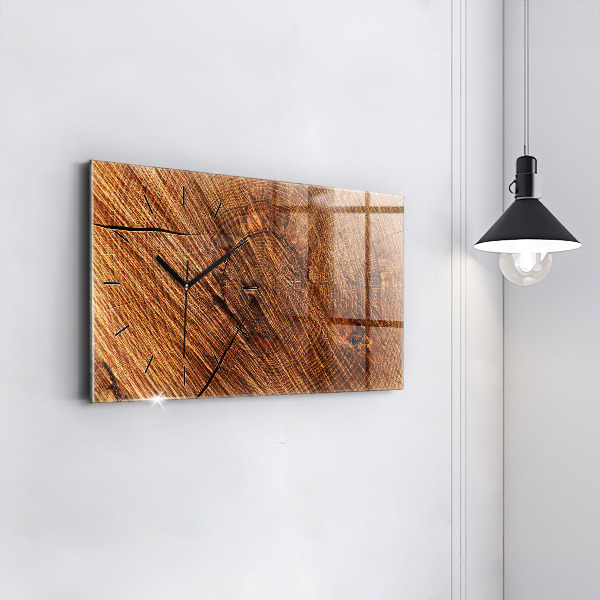 Horizontal wall clock Decorative wood