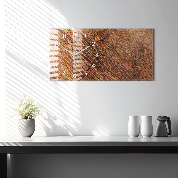 Horizontal wall clock Decorative wood