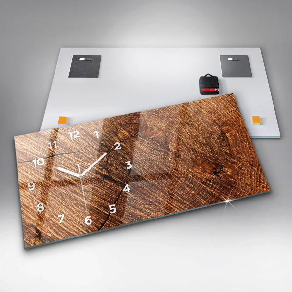 Horizontal wall clock Decorative wood