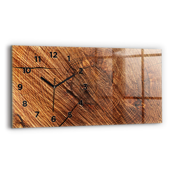 Horizontal wall clock Decorative wood