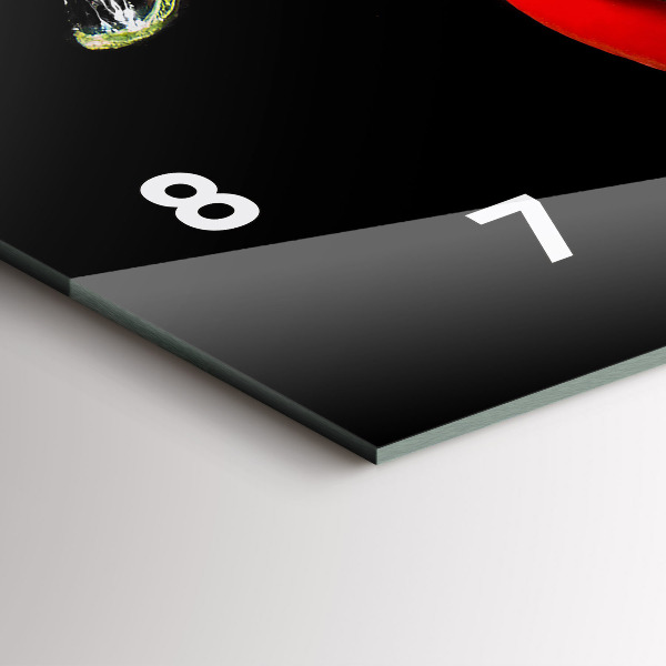 Horizontal wall clock Peppers in water