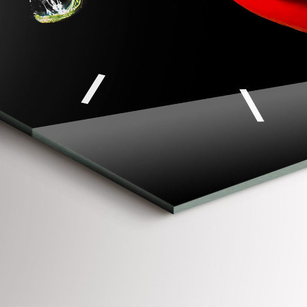 Horizontal wall clock Peppers in water