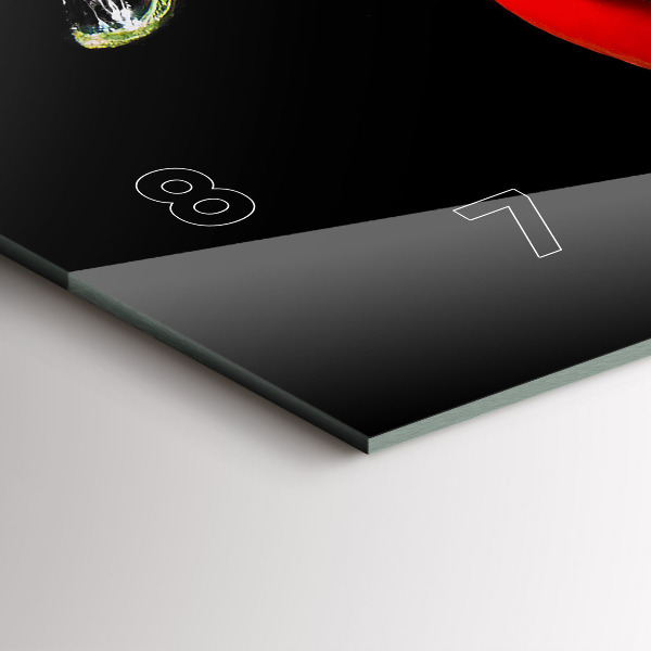 Horizontal wall clock Peppers in water