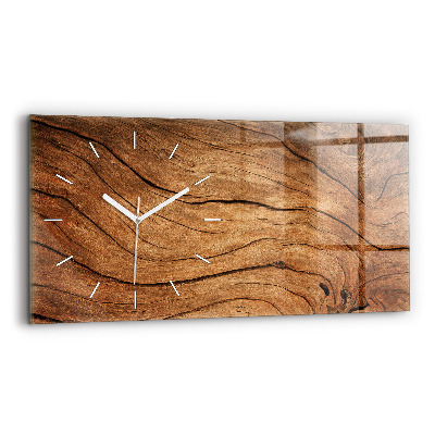 Horizontal wall clock Old wood