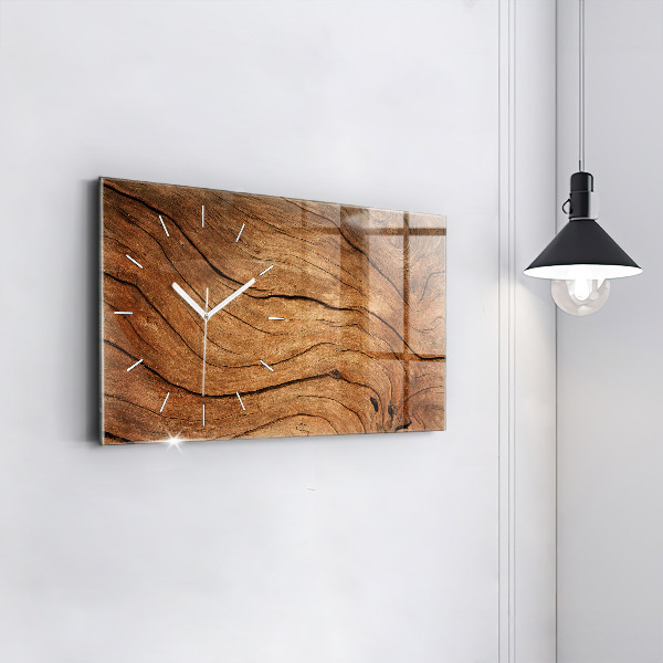 Horizontal wall clock Old wood