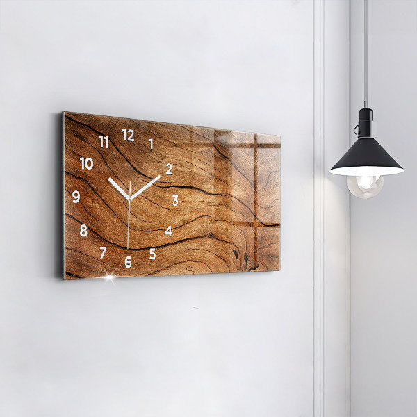 Horizontal wall clock Old wood