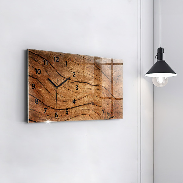 Horizontal wall clock Old wood