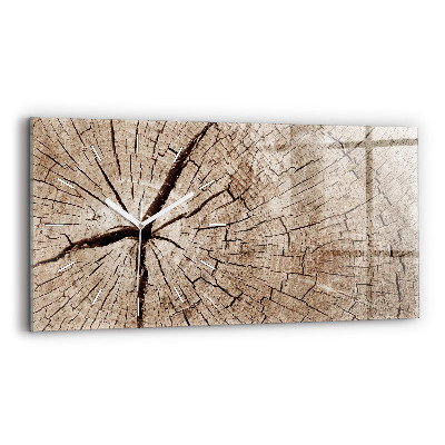 Horizontal wall clock Old wood stump