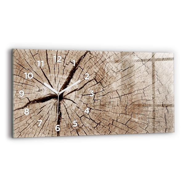 Horizontal wall clock Old wood stump