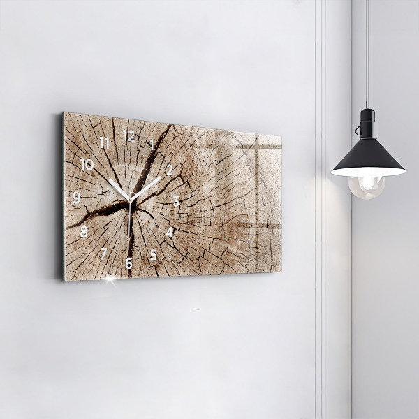 Horizontal wall clock Old wood stump
