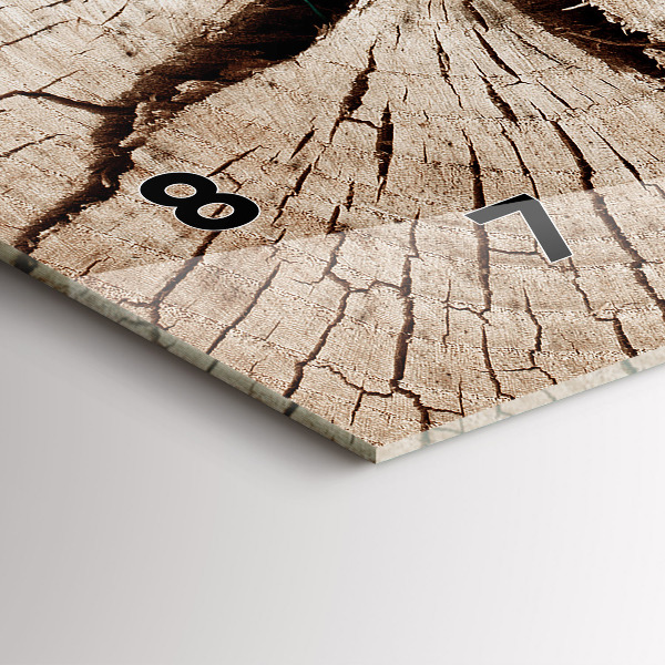 Horizontal wall clock Old wood stump