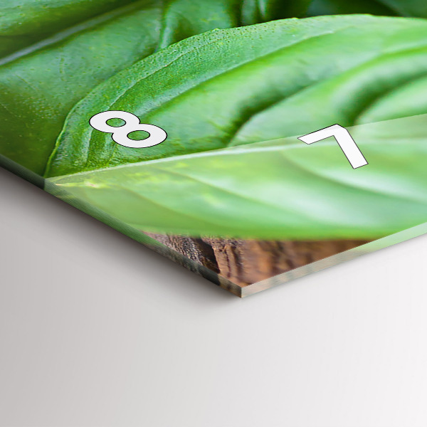 Horizontal wall clock Basil leaves