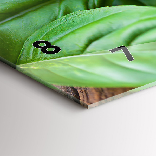 Horizontal wall clock Basil leaves