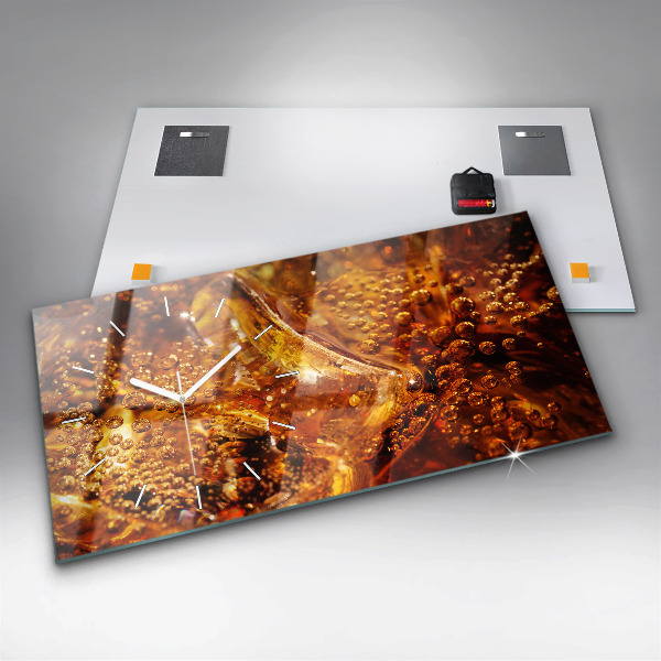 Horizontal wall clock Close-up of the drink