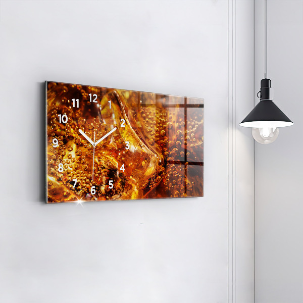 Horizontal wall clock Close-up of the drink