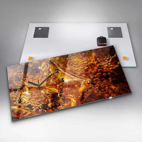 Horizontal wall clock Close-up of the drink