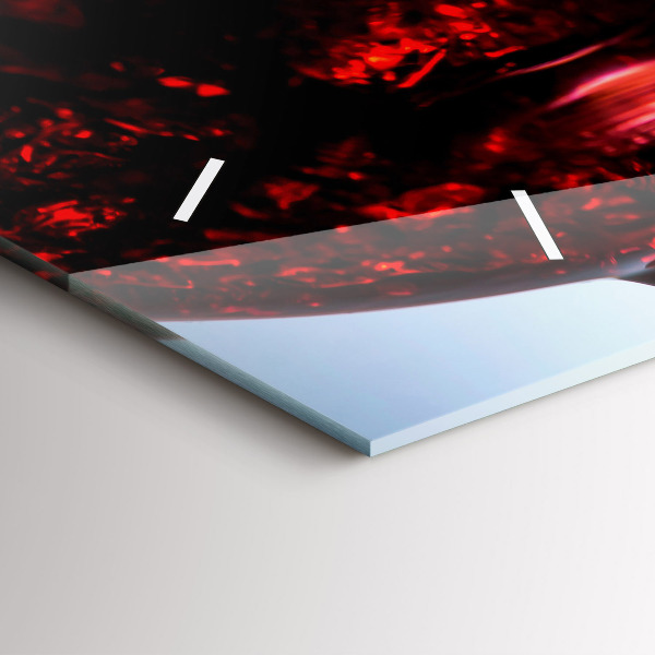 Horizontal wall clock Glasses of wine