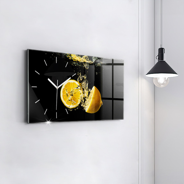 Horizontal wall clock Lemons