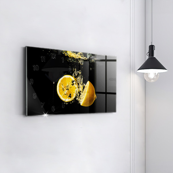 Horizontal wall clock Lemons