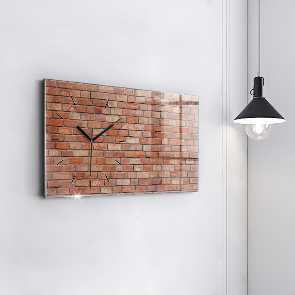 Horizontal wall clock Brick wall