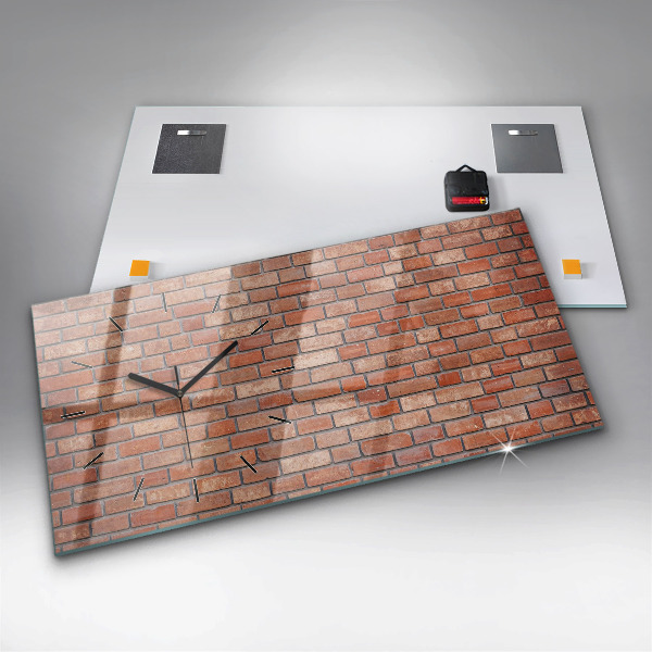 Horizontal wall clock Brick wall
