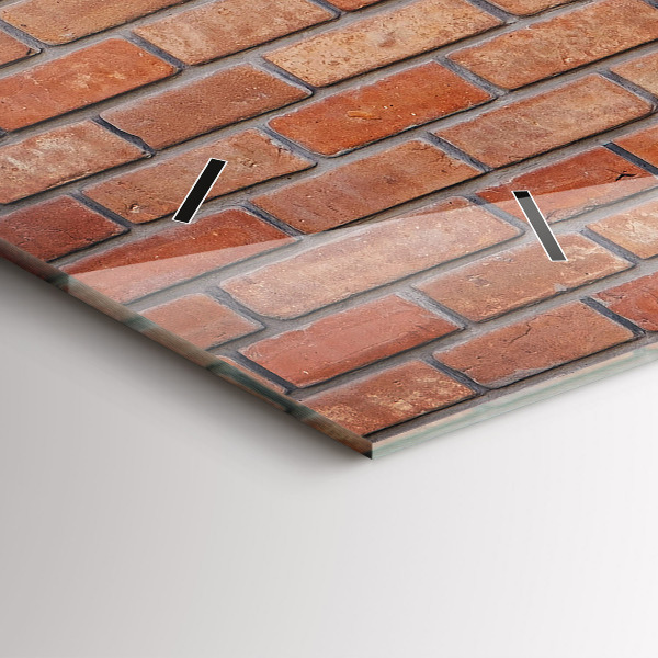 Horizontal wall clock Brick wall