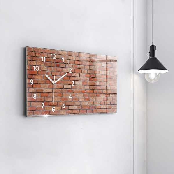 Horizontal wall clock Brick wall