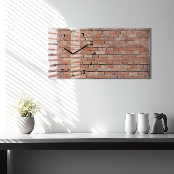 Horizontal wall clock Brick wall