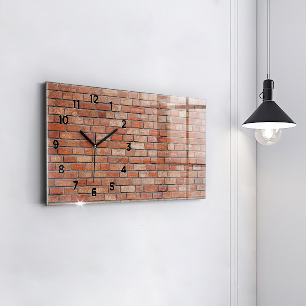 Horizontal wall clock Brick wall