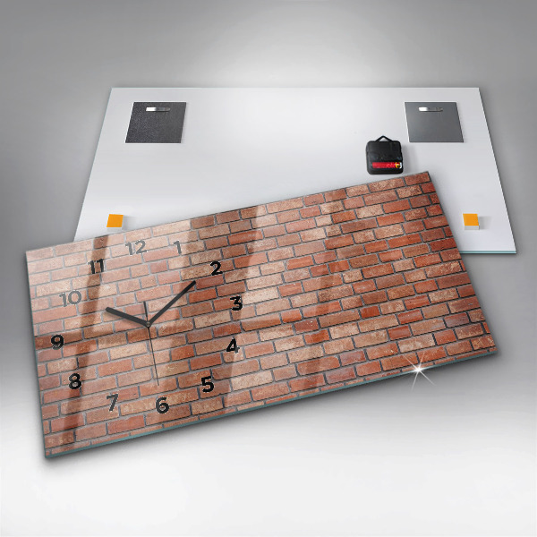 Horizontal wall clock Brick wall