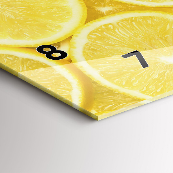 Horizontal wall clock Lemon slices