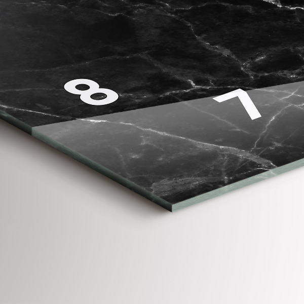 Horizontal wall clock Dark marble