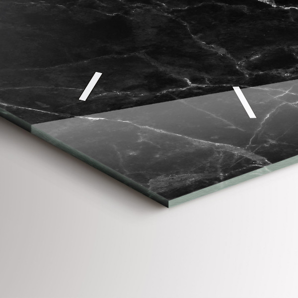 Horizontal wall clock Dark marble