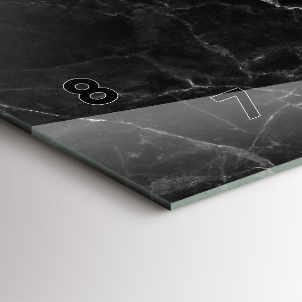 Horizontal wall clock Dark marble