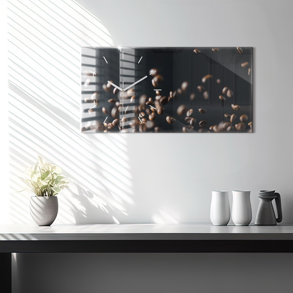 Horizontal wall clock Coffee beans