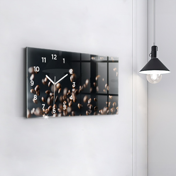 Horizontal wall clock Coffee beans